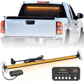 XRIDONSEN front view amber light bar showing full-length visibility benefit