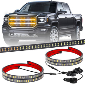 XRIDONSEN front-mounted 30-inch amber white grill strobe lights boosting daytime visibility