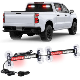 XRIDONSEN front view light bar showing bright red and white LEDs for visibility