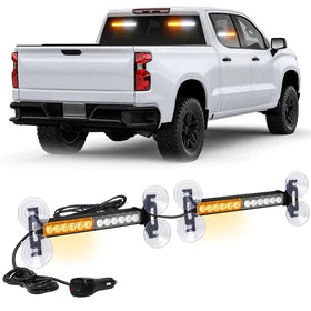 XRIDONSEN front view strobe bar showing amber and white LEDs for increased visibility