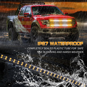 XRIDONSEN strobe lights in use on a snowplow improving worksite visibility