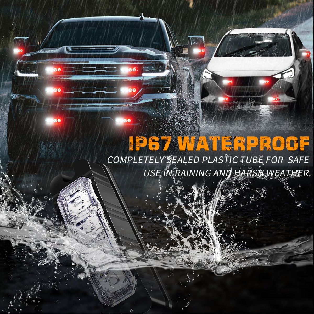 XRIDONSEN installed on bumper improving roadside safety visibility