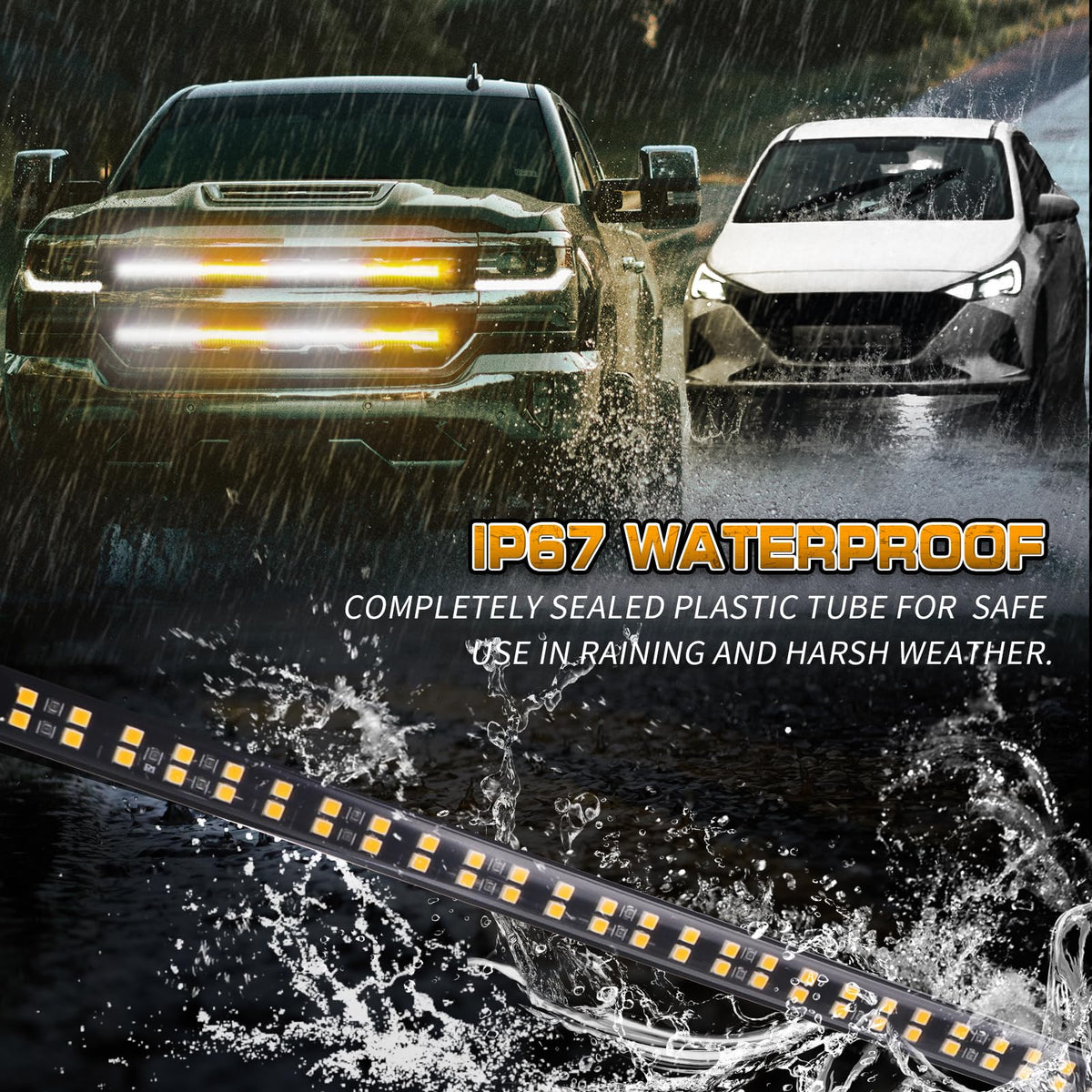 XRIDONSEN installed on a truck grille demonstrating improved daytime and roadside visibility