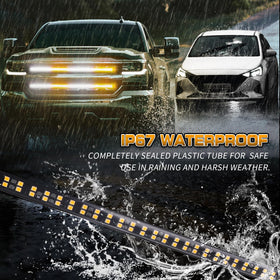 XRIDONSEN installed on a truck grille demonstrating improved daytime and roadside visibility