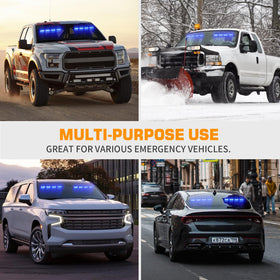 XRIDONSEN strobe bars in roadside nighttime scene enhancing hazard visibility