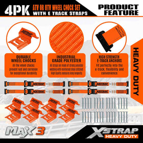 XSTRAP STANDARD E-Track fitting locked into rail, fast reliable attachment