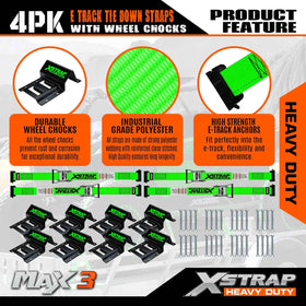 XSTRAP STANDARD E-Track fitting engaged in rail for reliable anchoring
