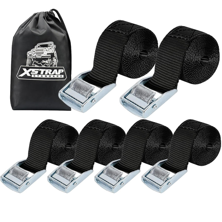 XSTRAP STANDARD front packaging showing six straps and bag, organized for transport