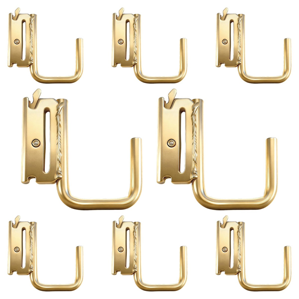 XSTRAP STANDARD front view of eight J hooks pack showing complete set and benefits