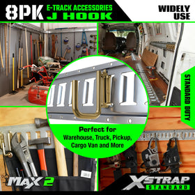 XSTRAP STANDARD side profile of J hook highlighting heavy-duty steel strength