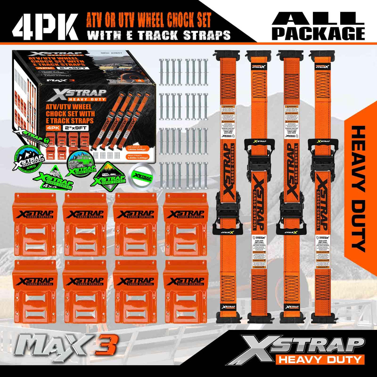 XSTRAP STANDARD in use on trailer with UTV, professional transport stability