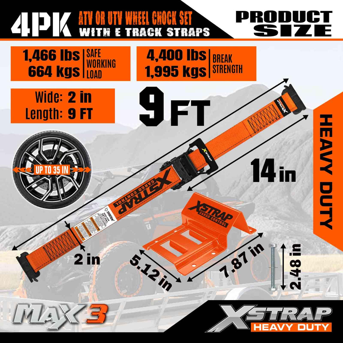XSTRAP STANDARD steel ratchet detail and handle, secure tensioning benefit