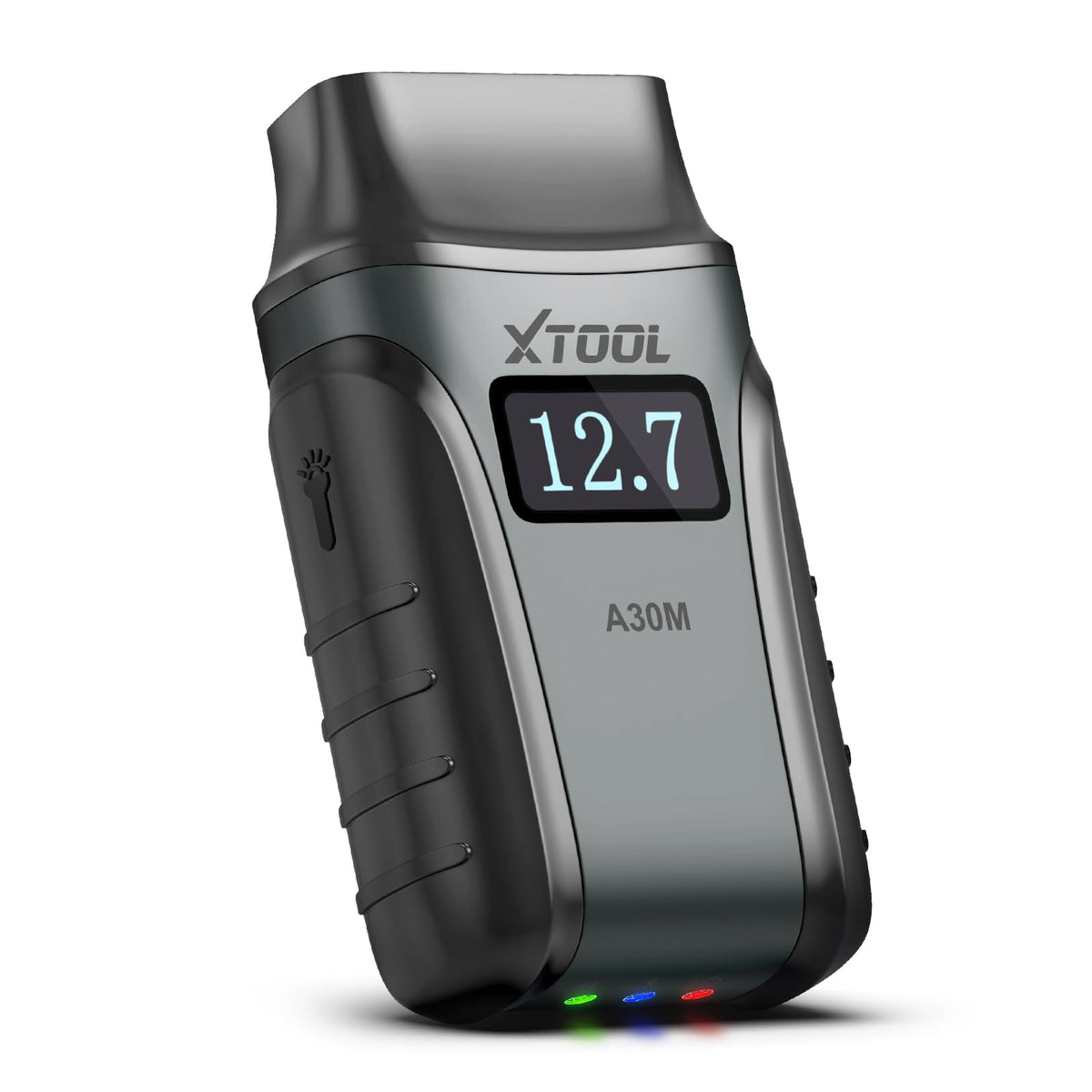 XTOOL A30M front view showing compact Bluetooth module and brand for easy diagnostics