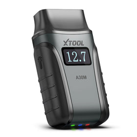 XTOOL A30M front view showing compact Bluetooth module and brand for easy diagnostics
