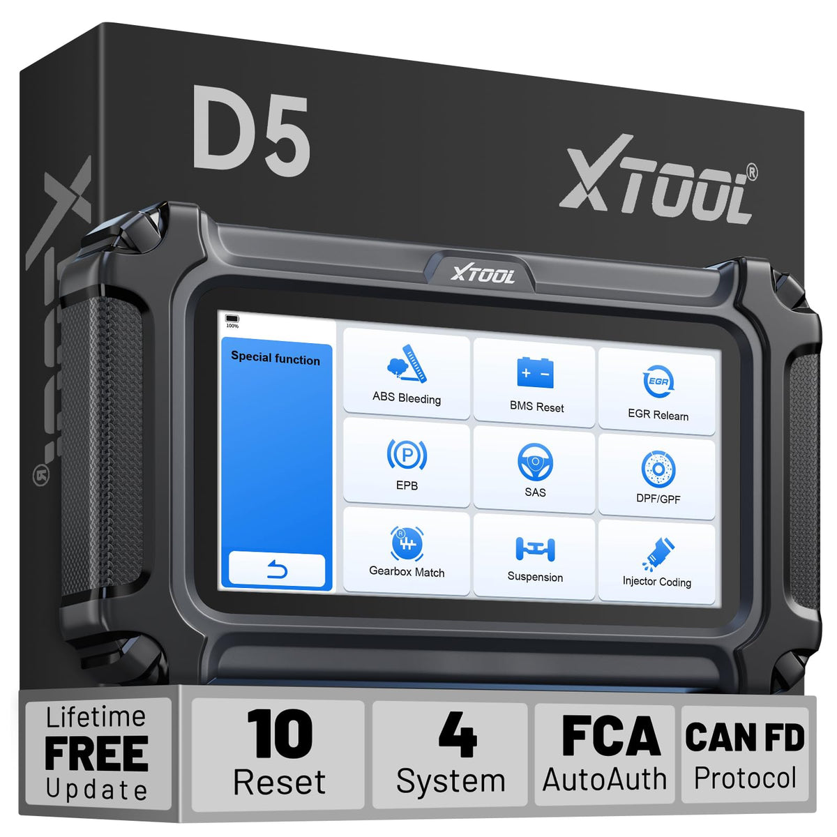 XTOOL D5 front display showing diagnostics for quick identification