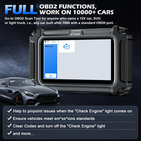 XTOOL D5 plugged under hood displaying live sensor data while diagnosing