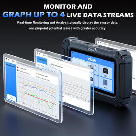 XTOOL D5 live data graphs comparing sensors for faster troubleshooting