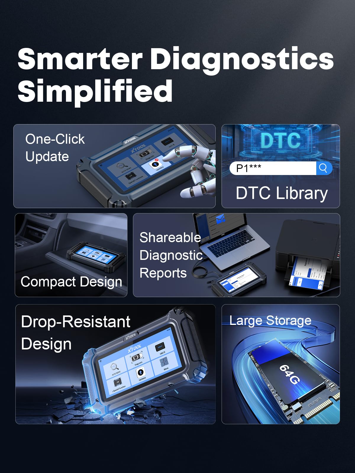 XTOOL D6 connected in-vehicle during diagnosis to speed up repairs benefit