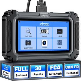XTOOL D6S front view showing screen and ports, brand clarity and quick access