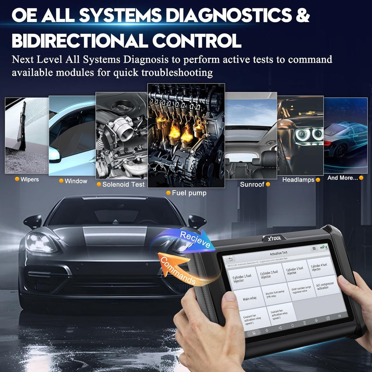 XTOOL D7W ECU coding screen showing brand-specific coding to restore modules