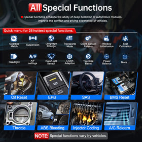 XTOOL IP500 side ports and OBD2 connector visible, easy plug-and-play vehicle access