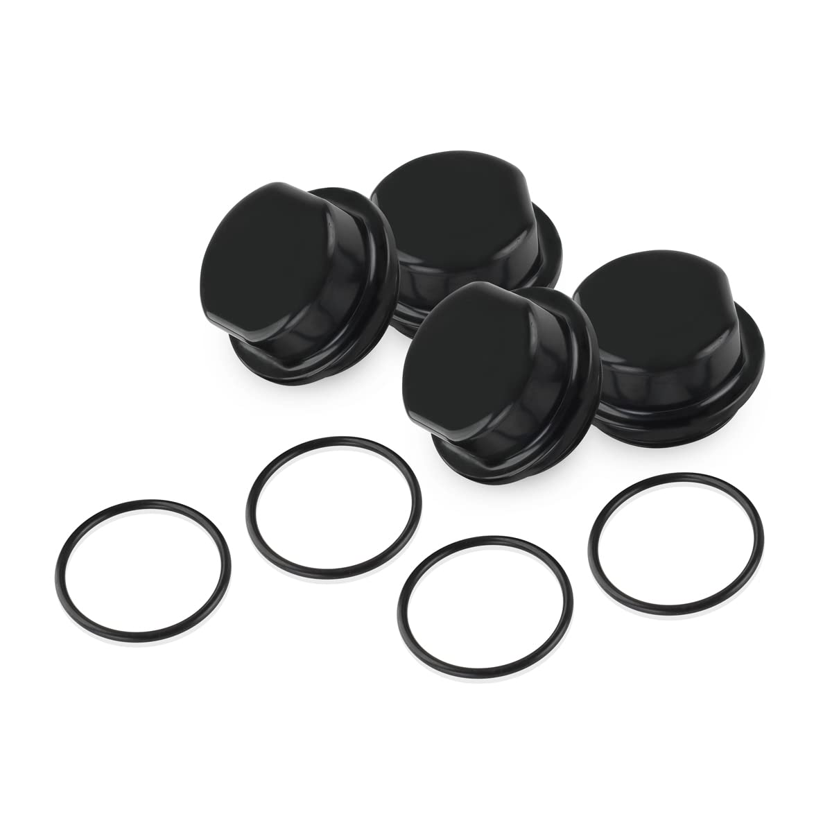 XTPTFABS cap and O-ring staged outside hub for easy replacement