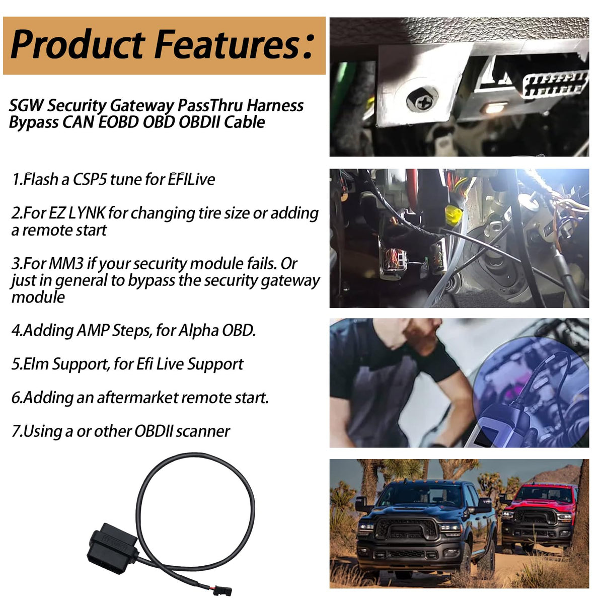 XTPTFABS plugged into OBD2 port enabling diagnostics and programming