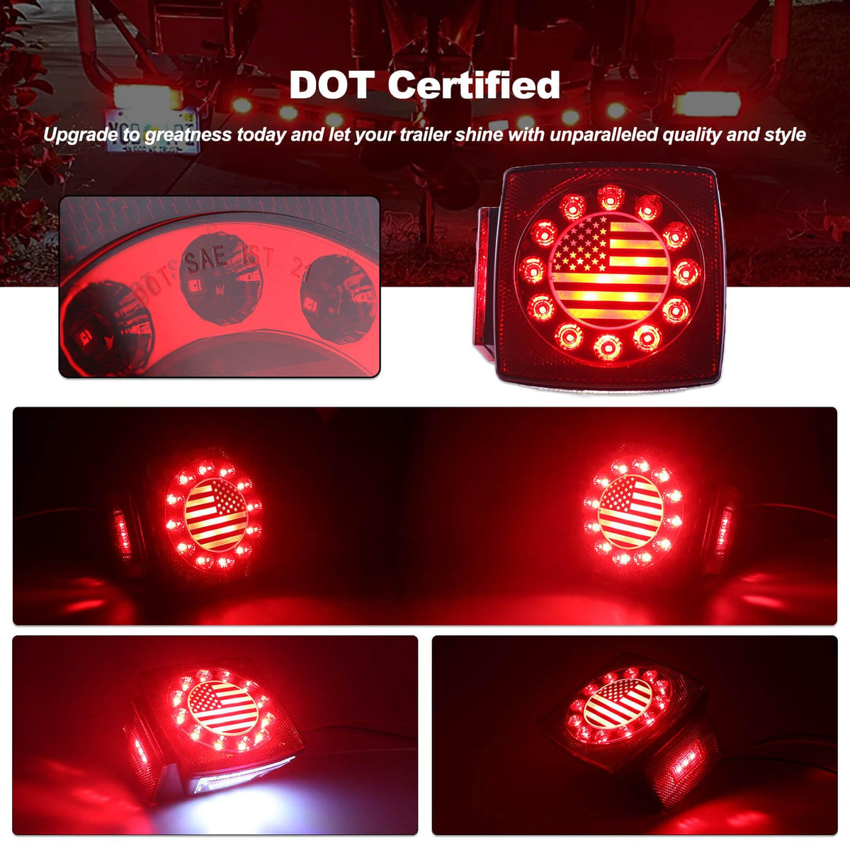 XtraGlow 10 inch third brake light bar front view improving rear signaling