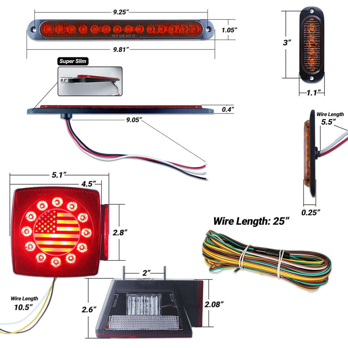 XtraGlow installed trailer lights at night showing brighter road visibility