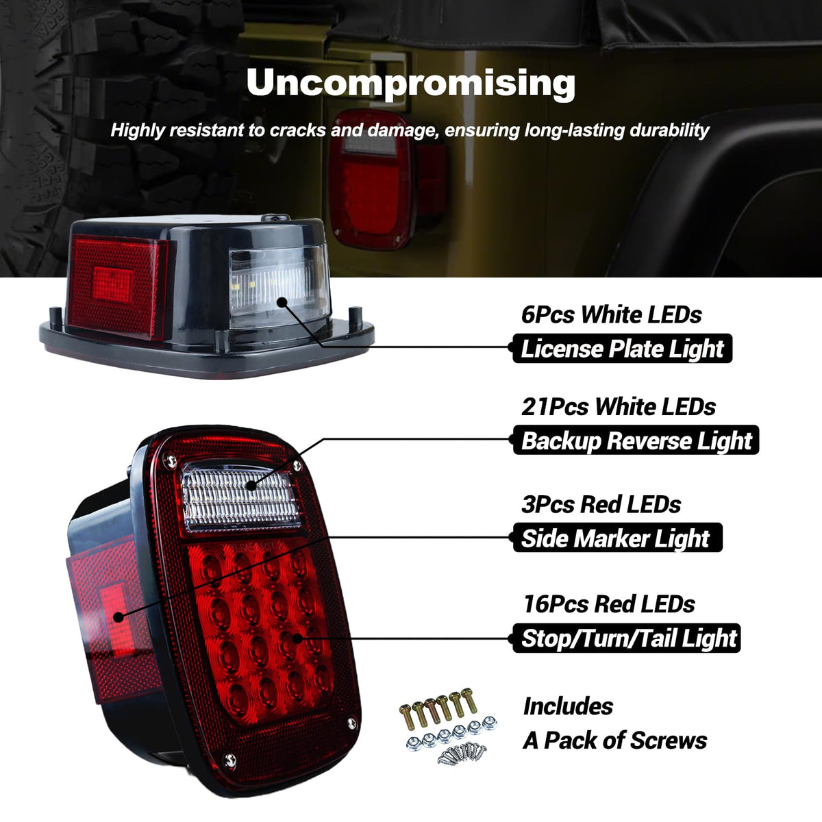 XtraGlow mounted on Jeep rear demonstrating brighter signaling safety