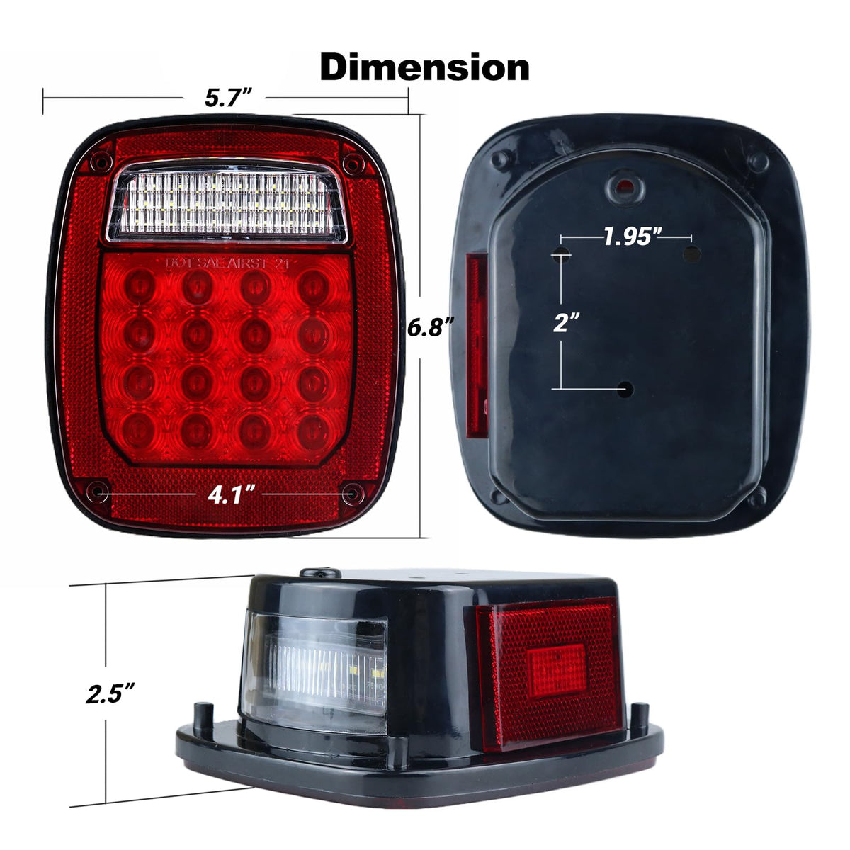 XtraGlow size comparison with ruler showing bolt spacing and fitment clarity