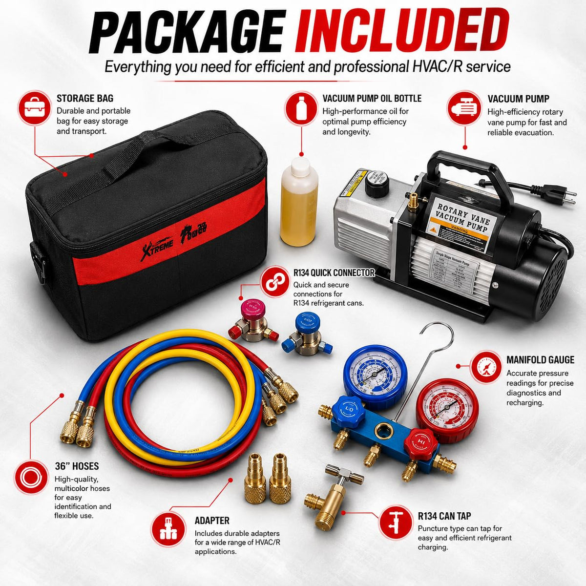 XtremepowerUS complete kit in storage bag for tidy transport and component protection benefit