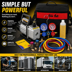 XtremepowerUS R-134a can tap quick connector demonstrating safe refrigerant charging benefit