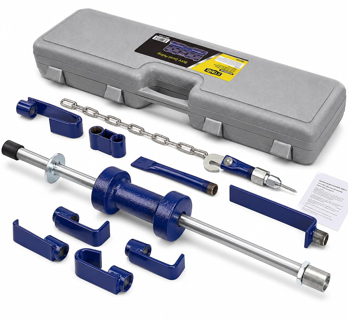 XtremepowerUS slide hammer front layout showing kit and quick identification