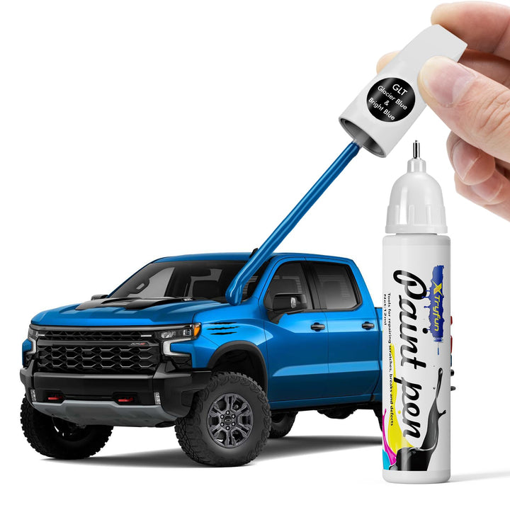 XTryfun front packaging showing glacier blue touch up paint and contents