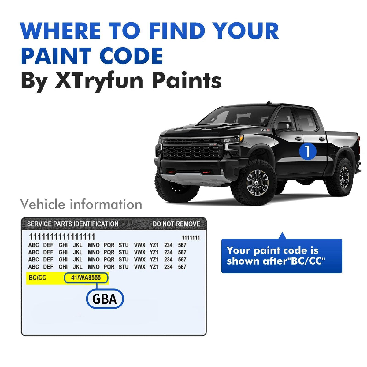 XTryfun product label WA327E clearly showing color code and brand