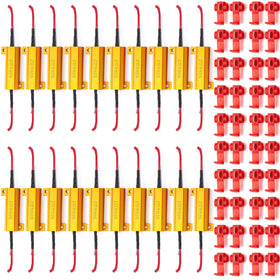 Xuhal gold resistors front pack showing all pieces and connectors, reliable supply