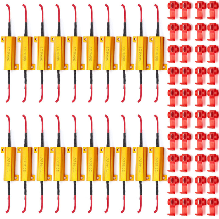Xuhal gold resistors front pack showing all pieces and connectors, reliable supply