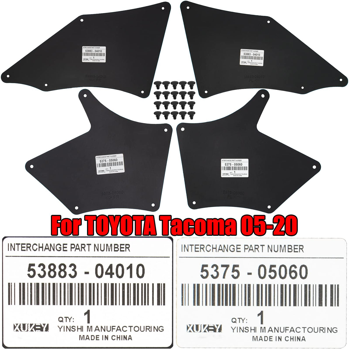 XUKEY fastener clips set with retainers displayed for secure, OEM-style fit