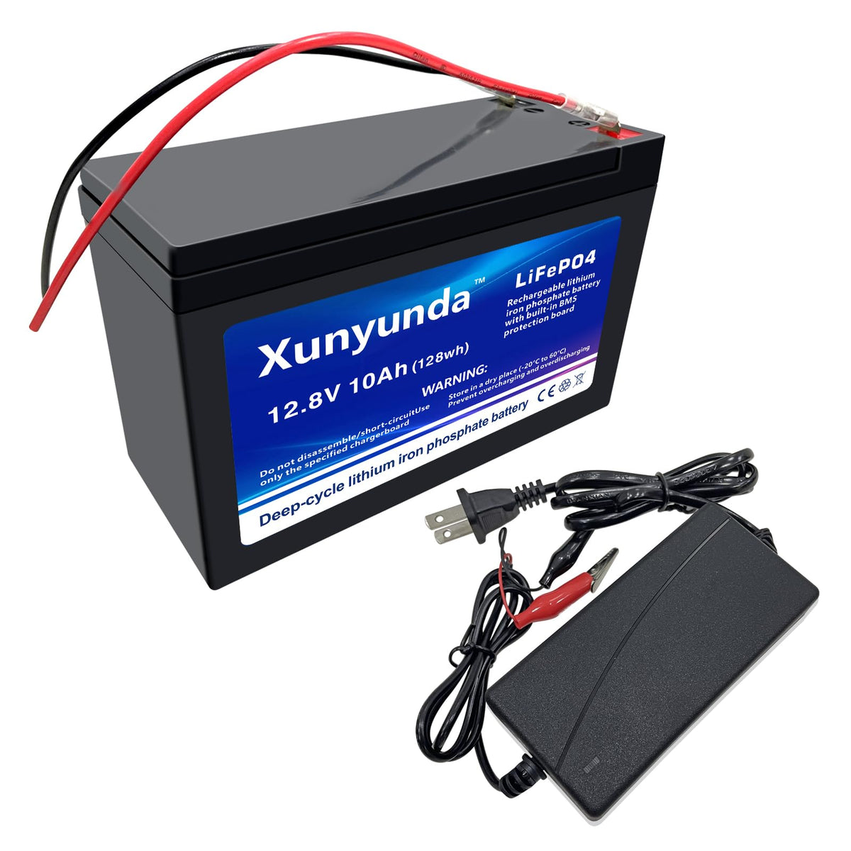 Xunyunda 12V 10Ah front view showing compact pack and labeling, highlights portability