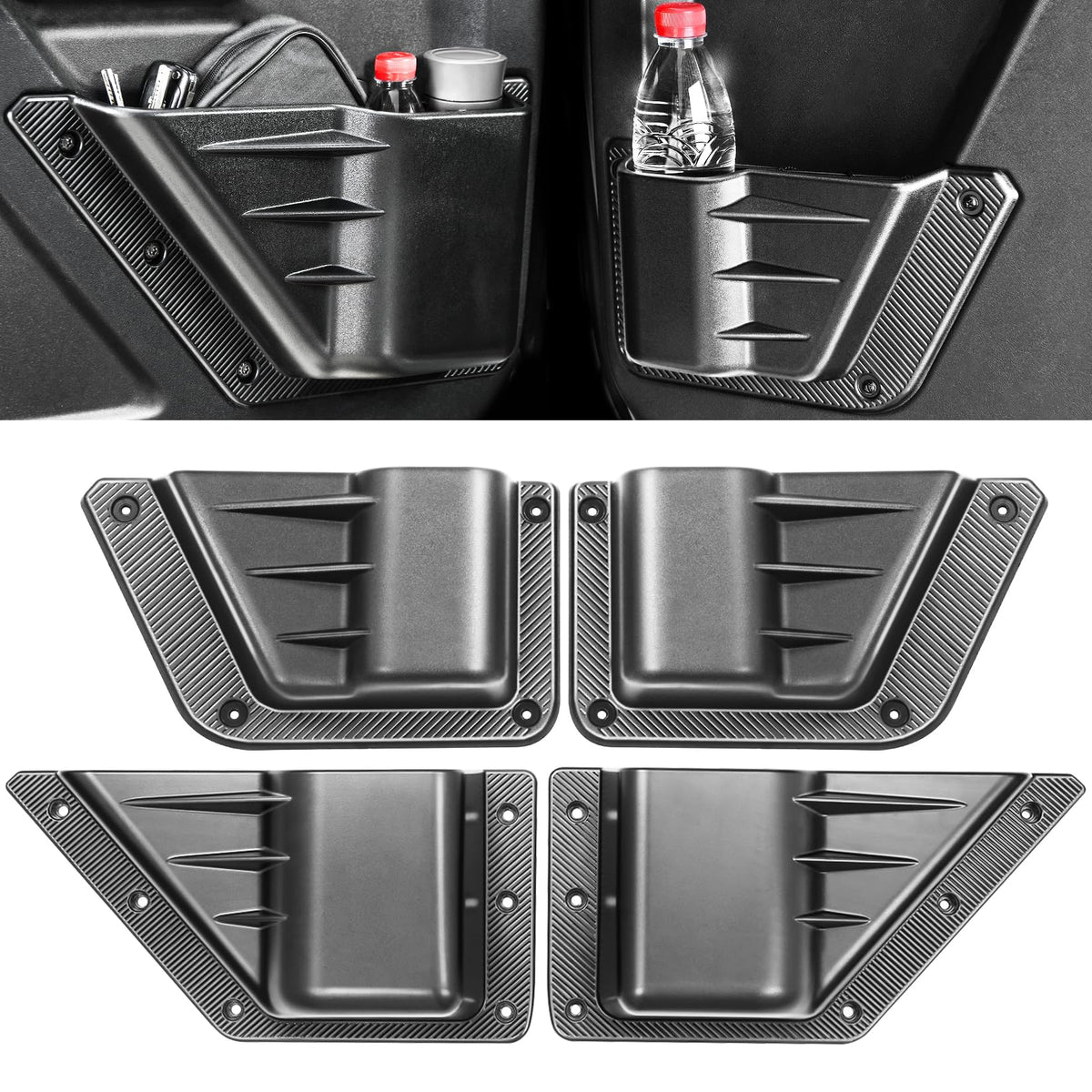 XWQZ front door pocket installed showing neat storage benefit