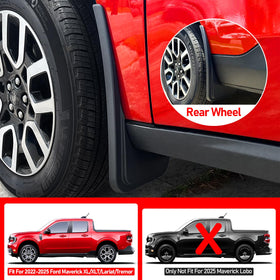 XWQZ mud flaps installed on Maverick front wheel demonstrating splash protection benefit