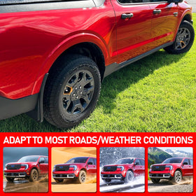 XWQZ mud flaps fitted to rear wheel showcasing full-coverage protection and noise reduction