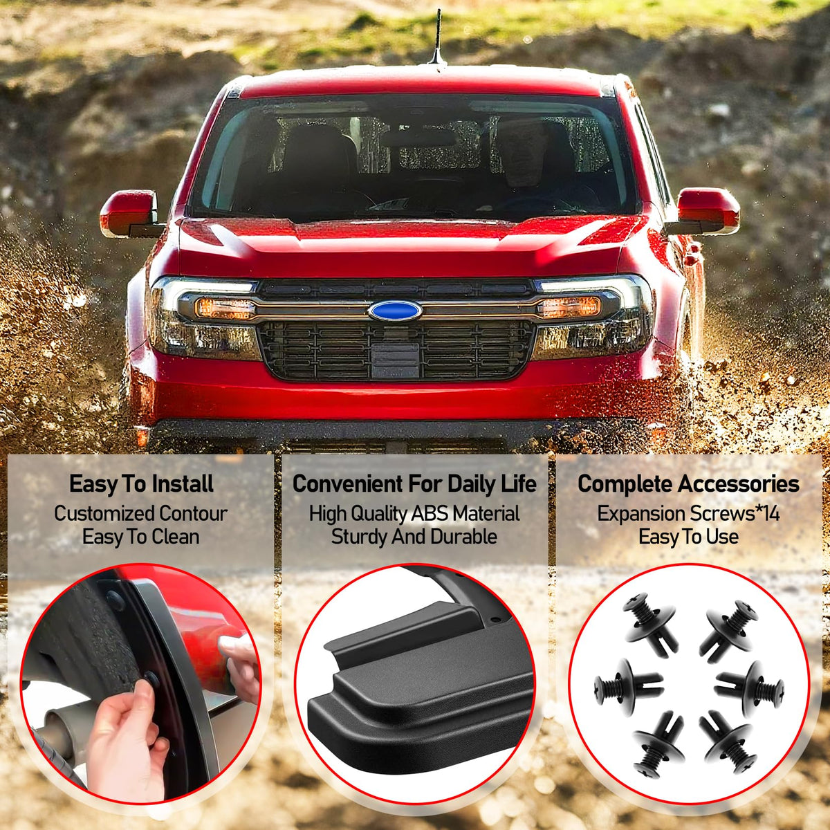 XWQZ mounted flap label detail highlighting vehicle-specific design and easy install benefit