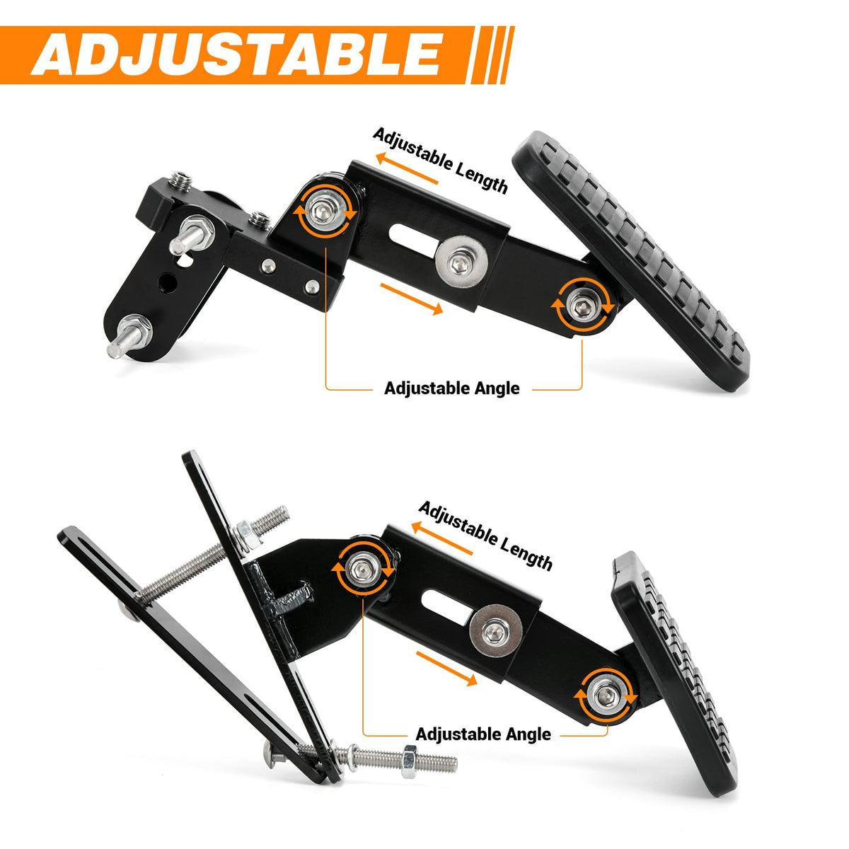 Xxamz length extension mechanism showing adjustable reach for shorter legs