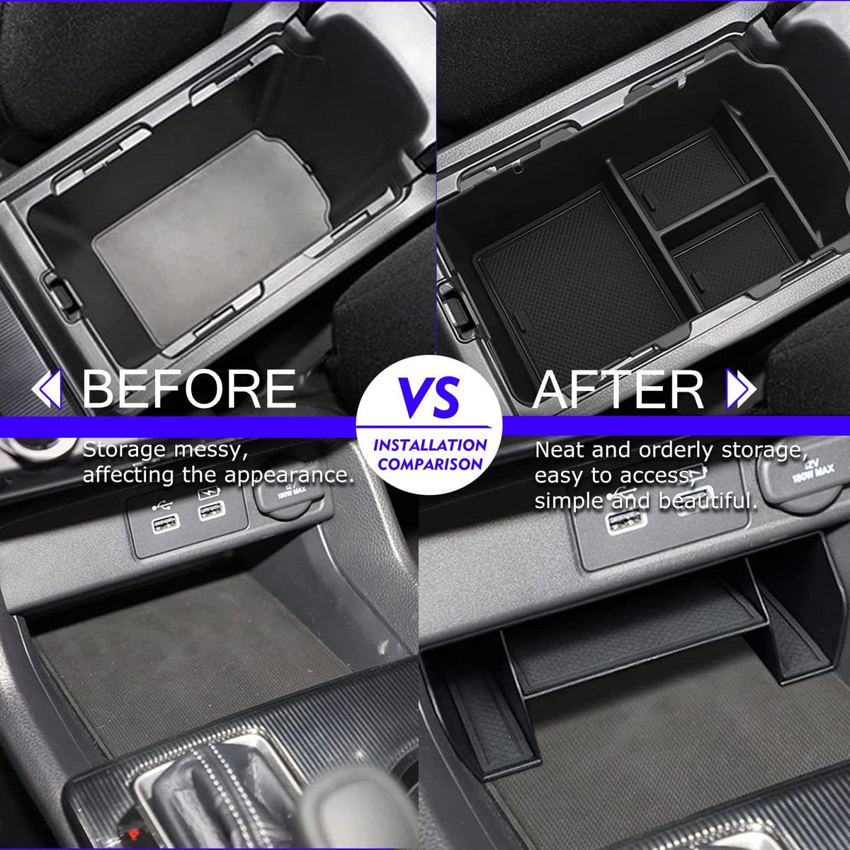XXCIWP storing phone and wallet neatly for fast access while driving