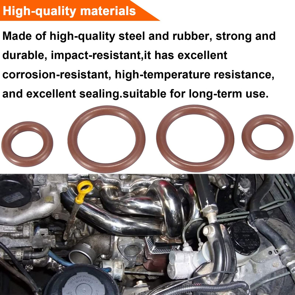 XXXCARXXX seal rings and washers displayed to show included components and durability