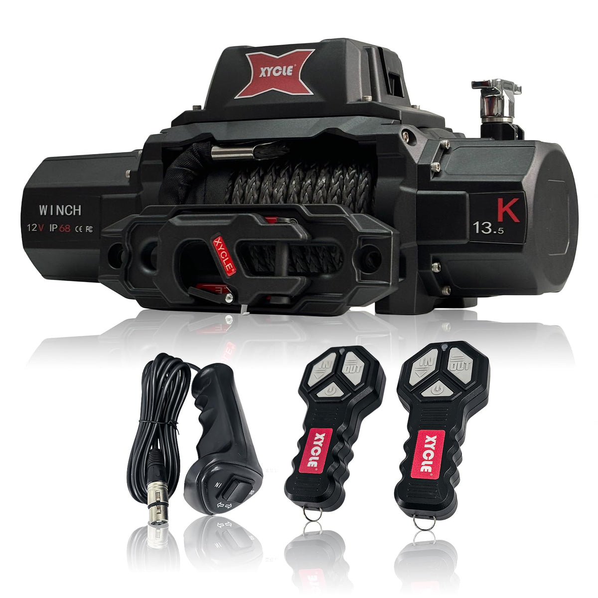 XYCLE front view of winch showing compact design and rugged build benefits