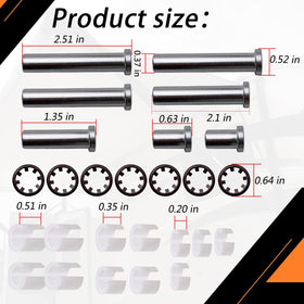 XYgdhqpt overhead array of thick thin and small bushings for accurate fit selection