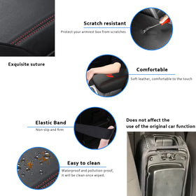 XYHGM side profile of armrest cover showing low-profile fit and seamless edge